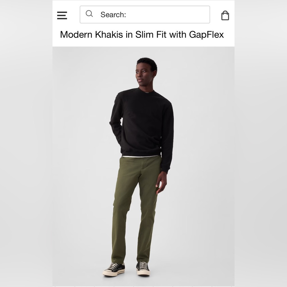Modern Khakis (slim fit, true green). Brand new and never worn with tag.